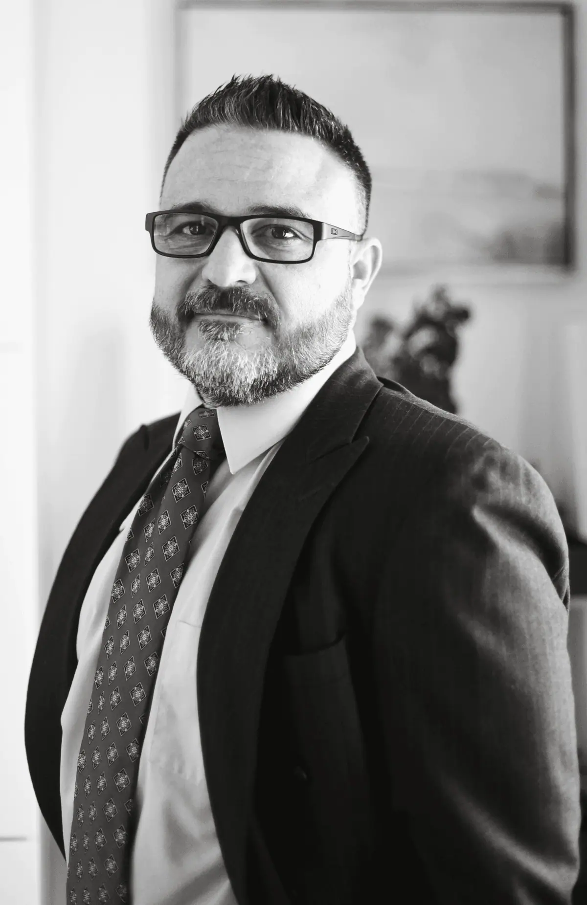 Black and white portrait of Nicholas A. Frisk